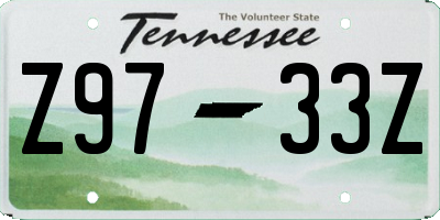 TN license plate Z9733Z