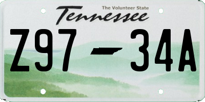 TN license plate Z9734A