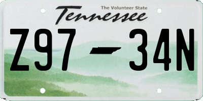 TN license plate Z9734N