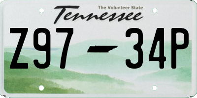 TN license plate Z9734P