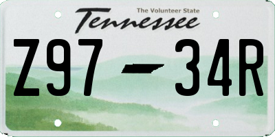 TN license plate Z9734R