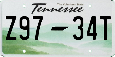 TN license plate Z9734T