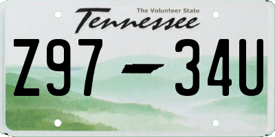 TN license plate Z9734U