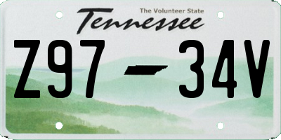 TN license plate Z9734V