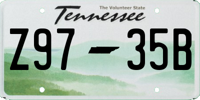 TN license plate Z9735B