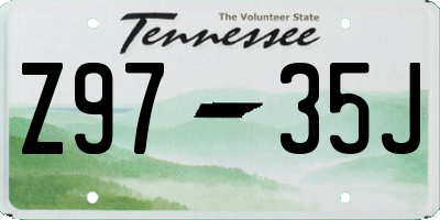 TN license plate Z9735J