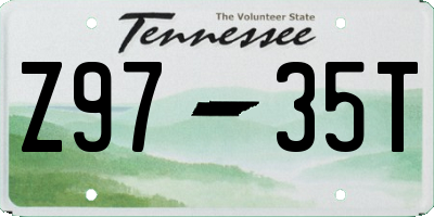TN license plate Z9735T