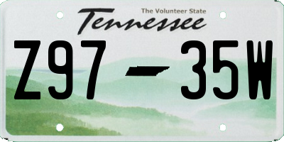 TN license plate Z9735W