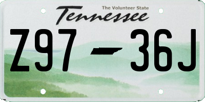 TN license plate Z9736J