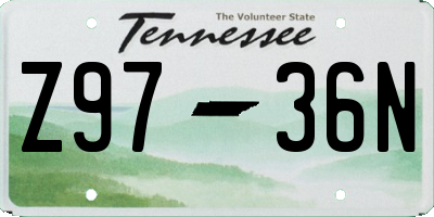 TN license plate Z9736N