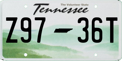 TN license plate Z9736T