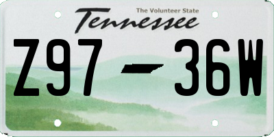 TN license plate Z9736W