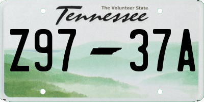 TN license plate Z9737A