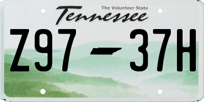 TN license plate Z9737H