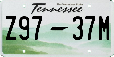 TN license plate Z9737M