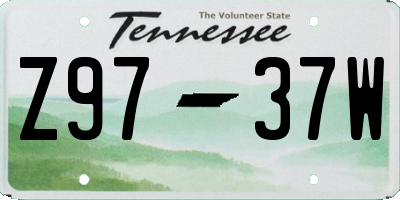 TN license plate Z9737W