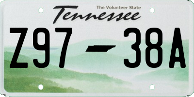 TN license plate Z9738A