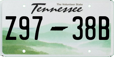 TN license plate Z9738B