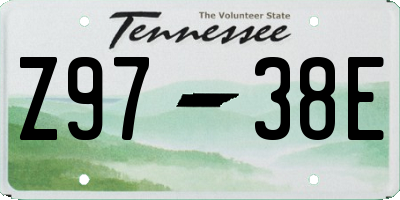 TN license plate Z9738E