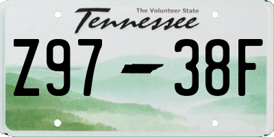TN license plate Z9738F
