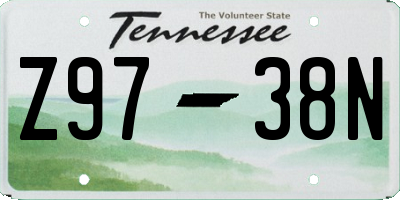 TN license plate Z9738N