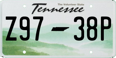 TN license plate Z9738P