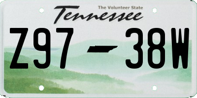 TN license plate Z9738W