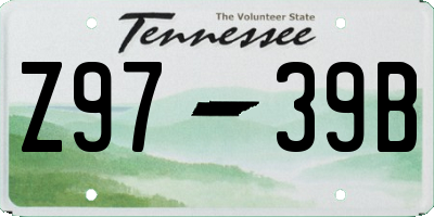 TN license plate Z9739B