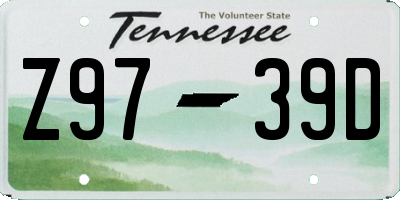 TN license plate Z9739D