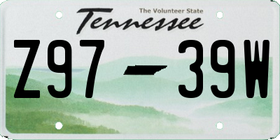 TN license plate Z9739W