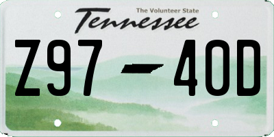 TN license plate Z9740D