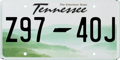 TN license plate Z9740J