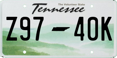 TN license plate Z9740K