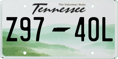 TN license plate Z9740L