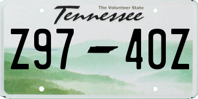 TN license plate Z9740Z