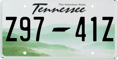 TN license plate Z9741Z