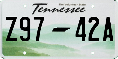 TN license plate Z9742A