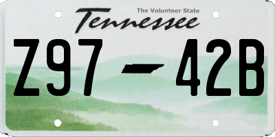 TN license plate Z9742B