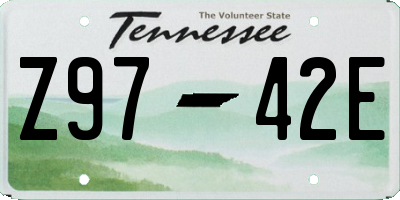 TN license plate Z9742E