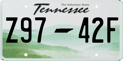 TN license plate Z9742F