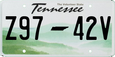 TN license plate Z9742V