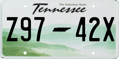 TN license plate Z9742X