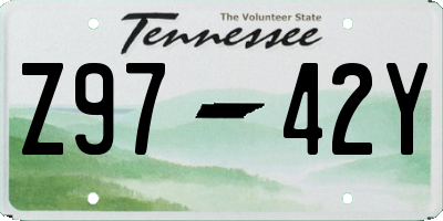 TN license plate Z9742Y
