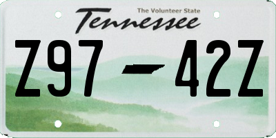 TN license plate Z9742Z