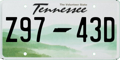 TN license plate Z9743D