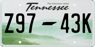 TN license plate Z9743K