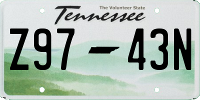 TN license plate Z9743N