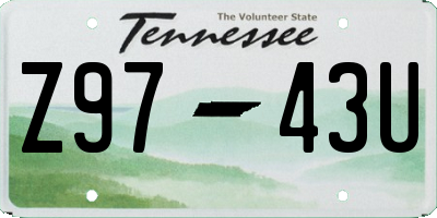 TN license plate Z9743U