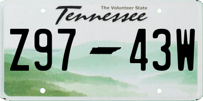 TN license plate Z9743W