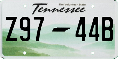 TN license plate Z9744B